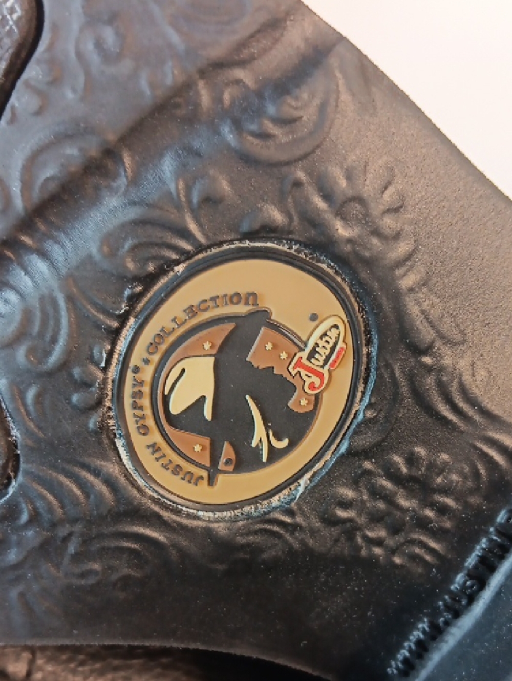 Justin Gypsy Black & MaroonLeather Western Boots - Picture 5 of 7